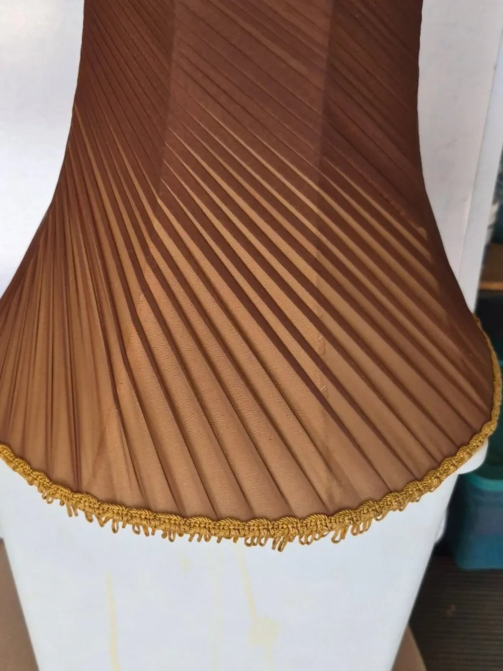 Rich, Warm Cocoa Brown Pleated Bell Shape Lampshade